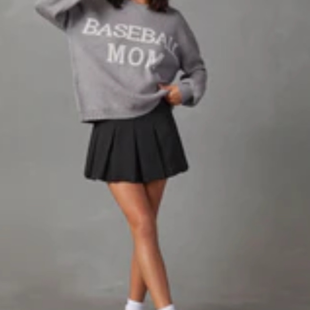 Gray 'Baseball Mom' Sweatshirt